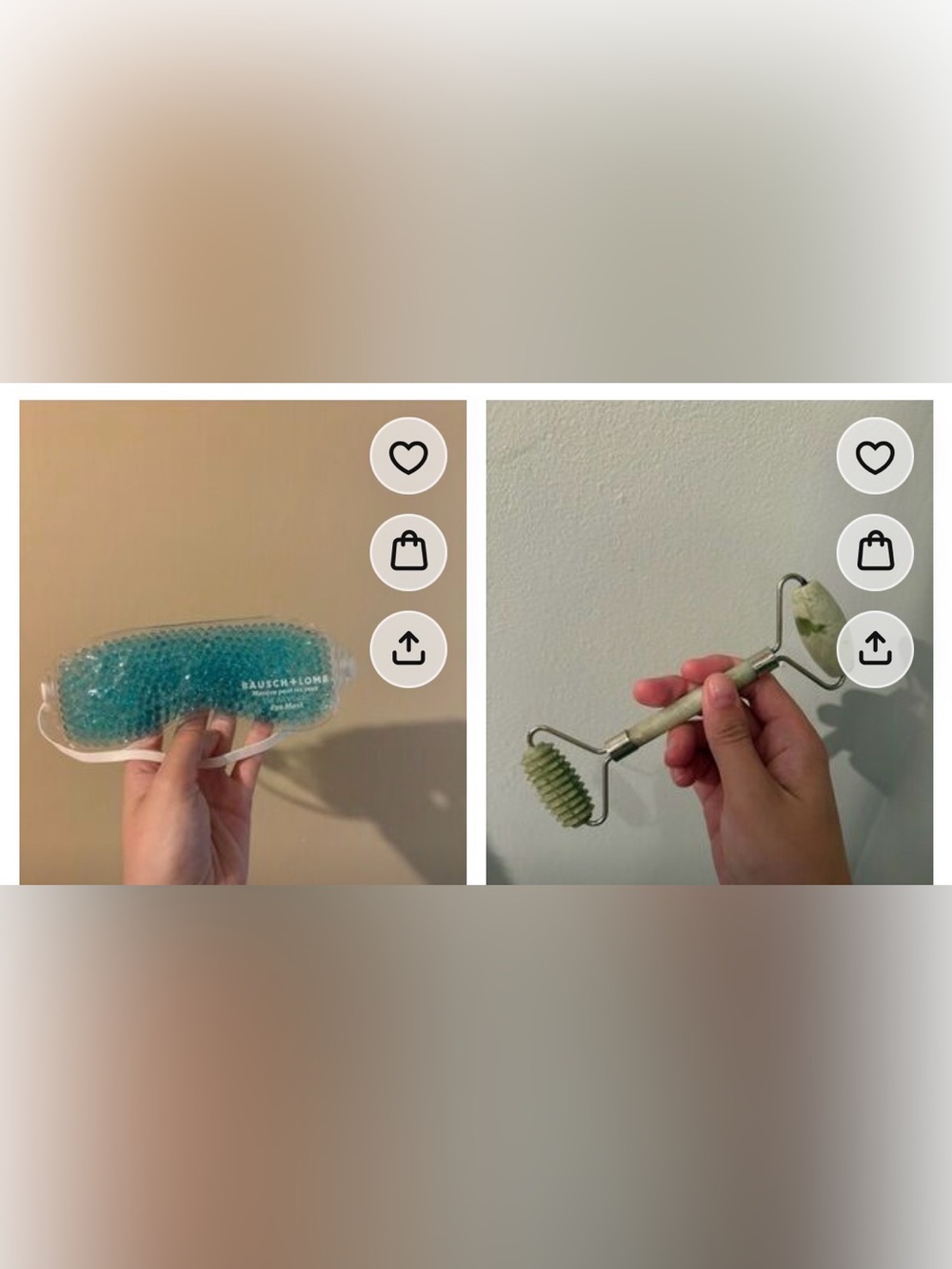 Facial Jade Roller + Gel Eye Mask Set - Green/Teal